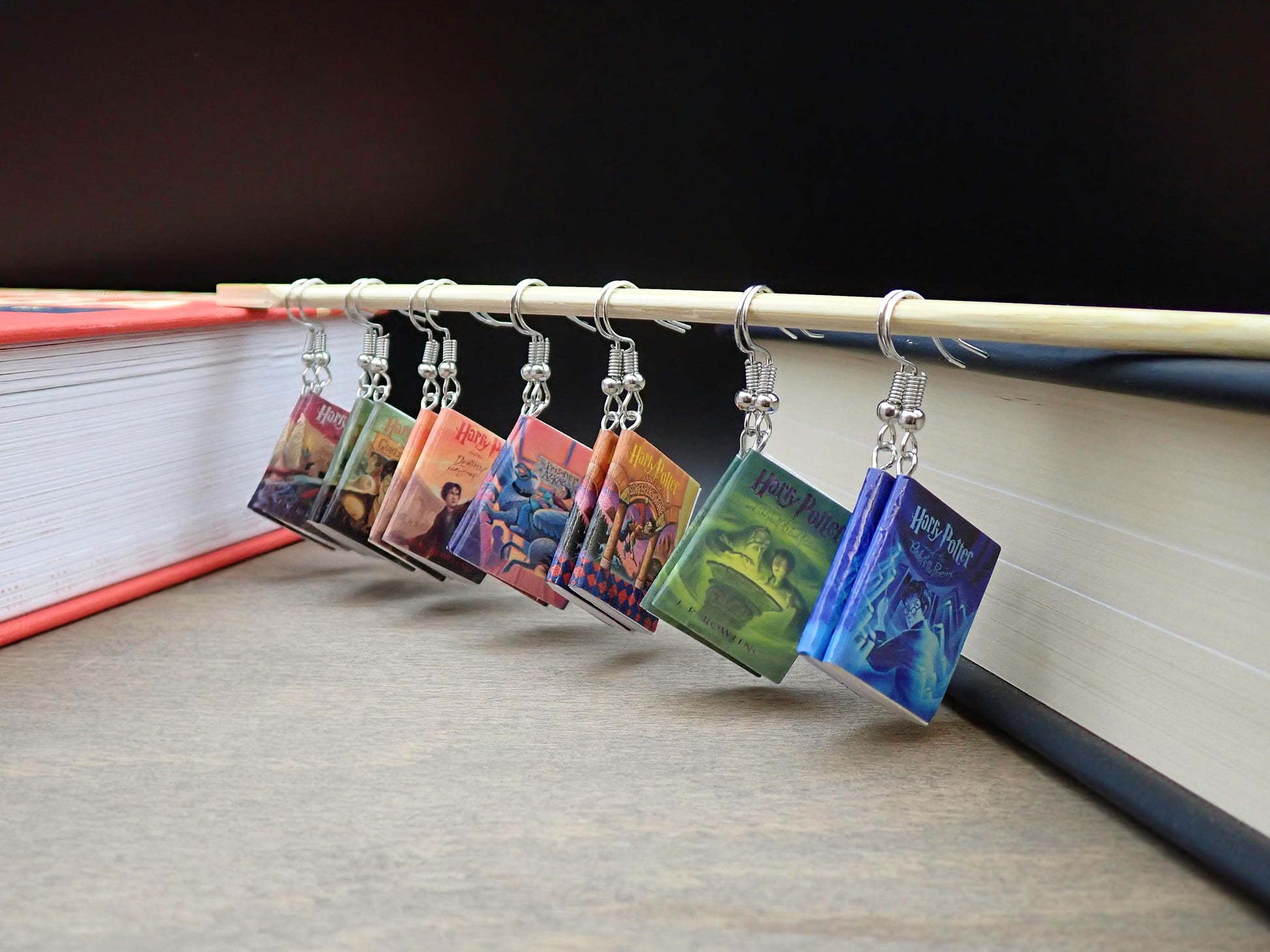 Harry Potter Book Earrings Miniature Books Fun Dangle Jewelry Gift