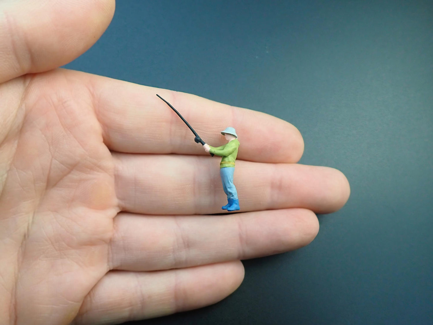 Miniature People Fishing. Realistic 1:64 Scale Models / Figures