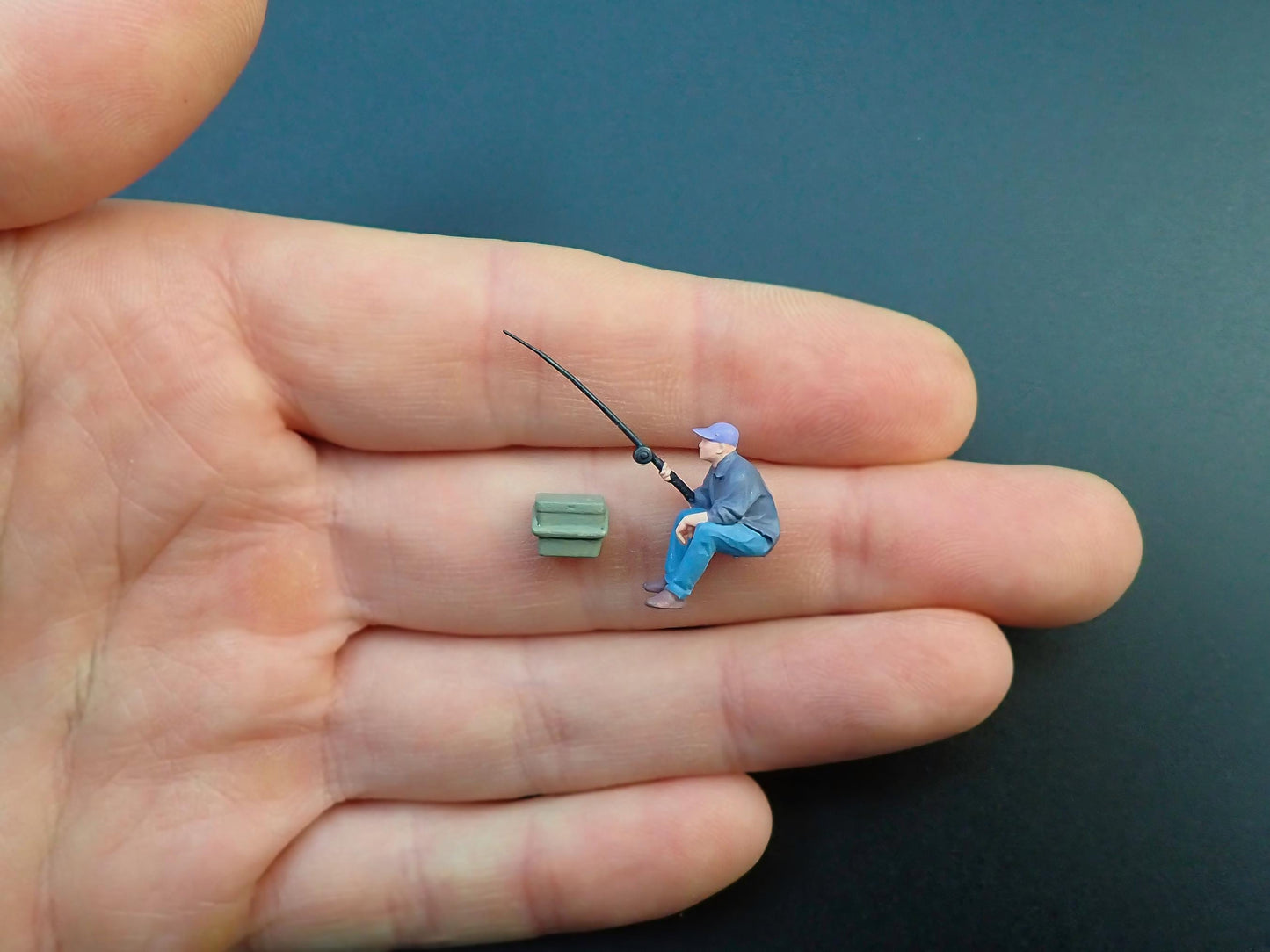 Miniature People Fishing. Realistic 1:64 Scale Models / Figures