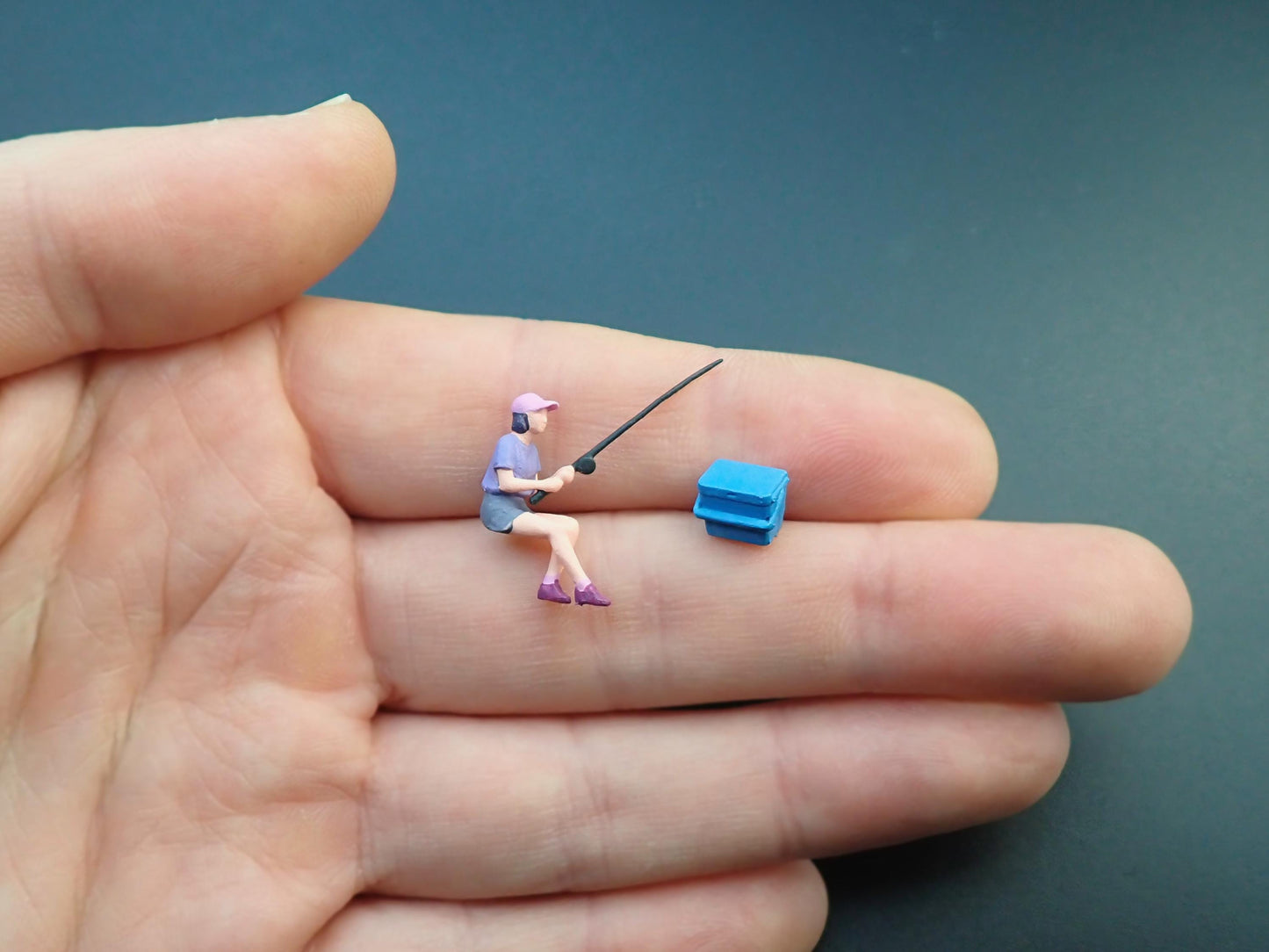 Miniature People Fishing. Realistic 1:64 Scale Models / Figures