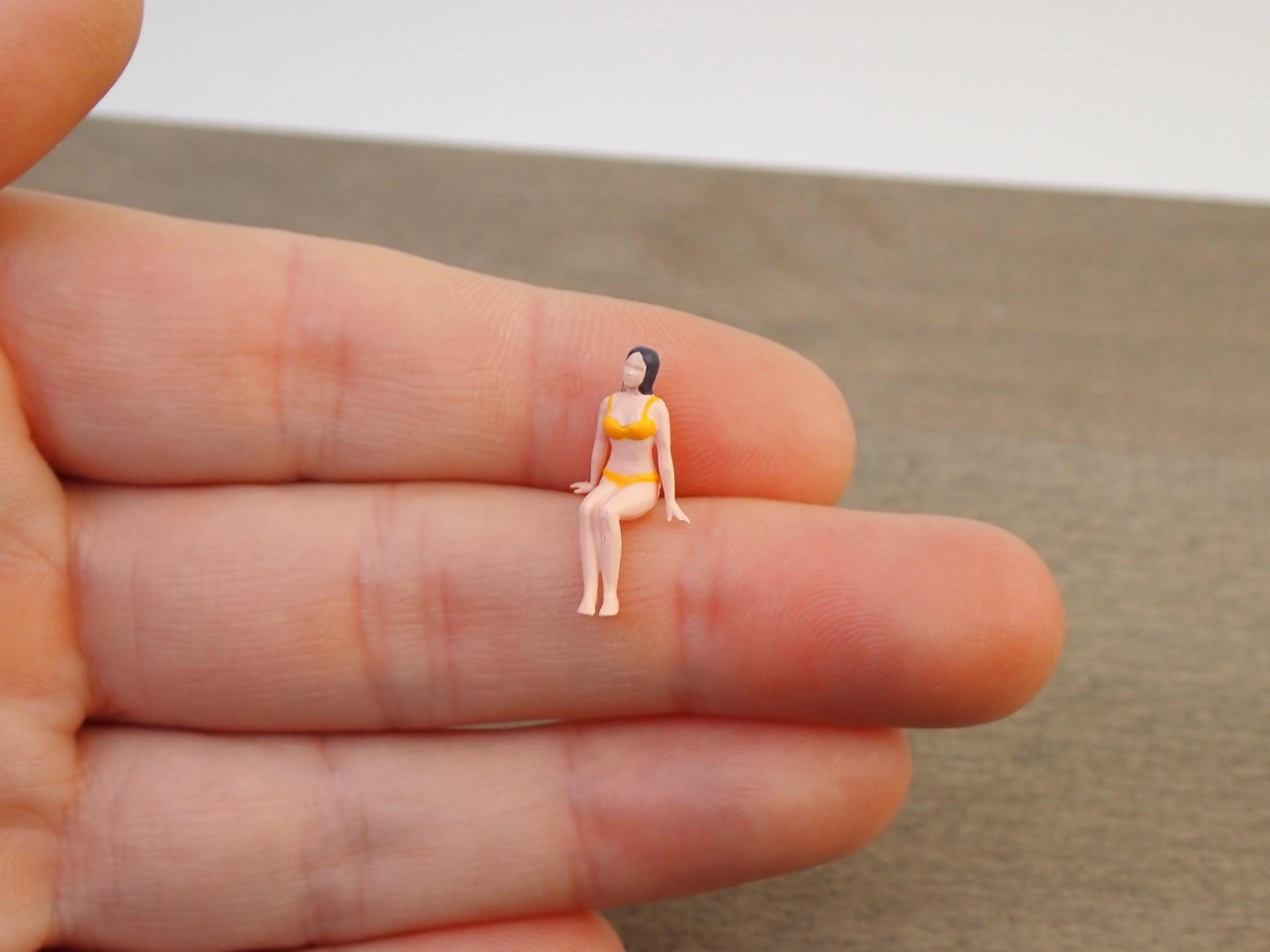Miniature Sunbather Man 1:64 Scale Beach Figure