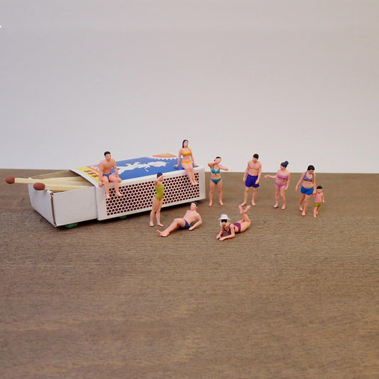 Miniature Sunbathers / Beach People. 1:64 Scale