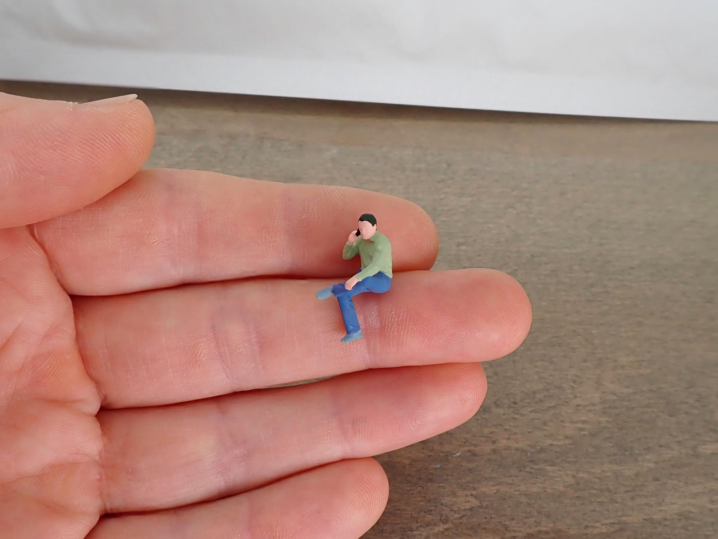 Miniature Person Sitting 1:64 Scale Realistic Figure Detail