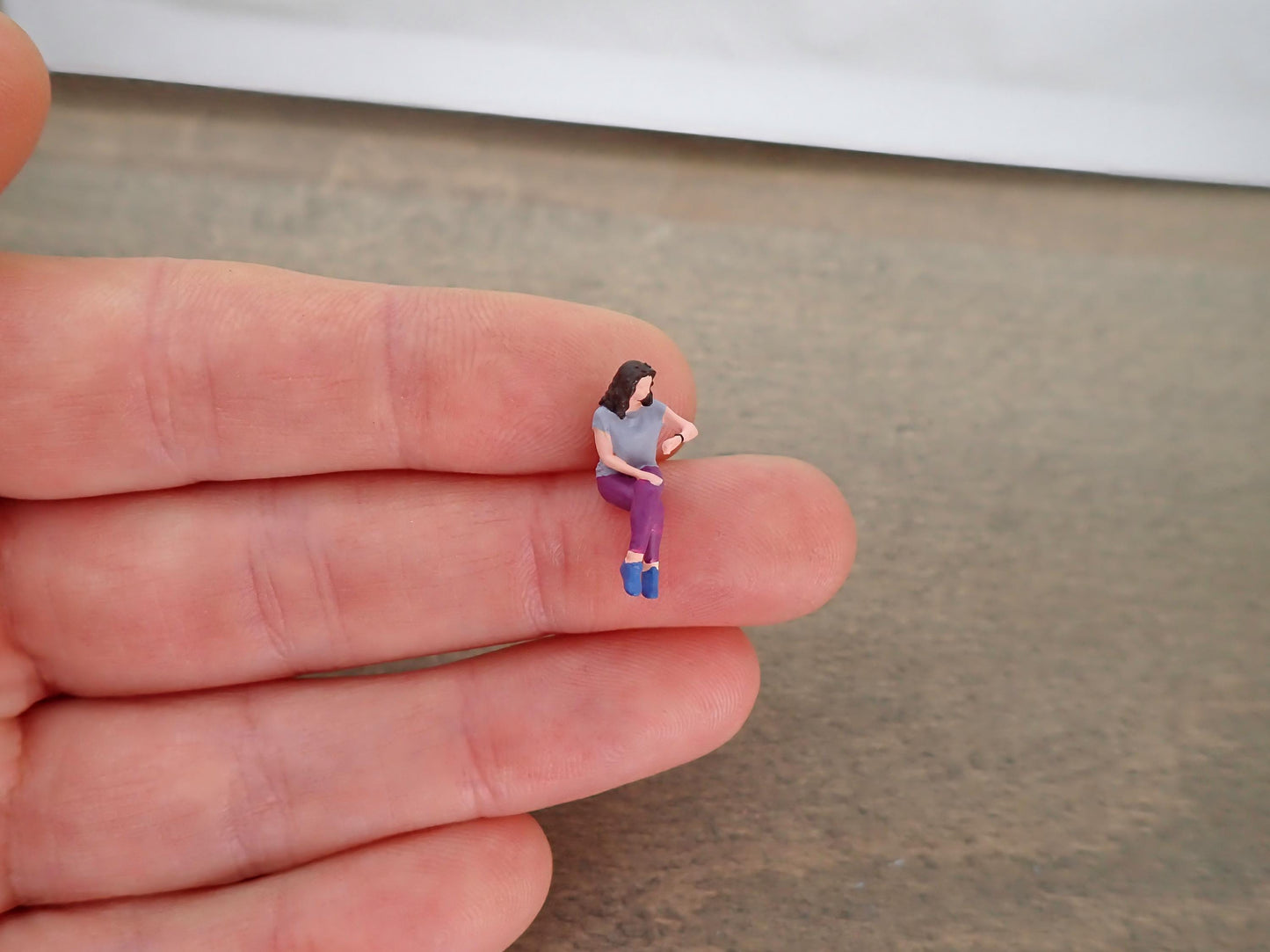 Miniature Seated People Figures 1:64 Scale Side View