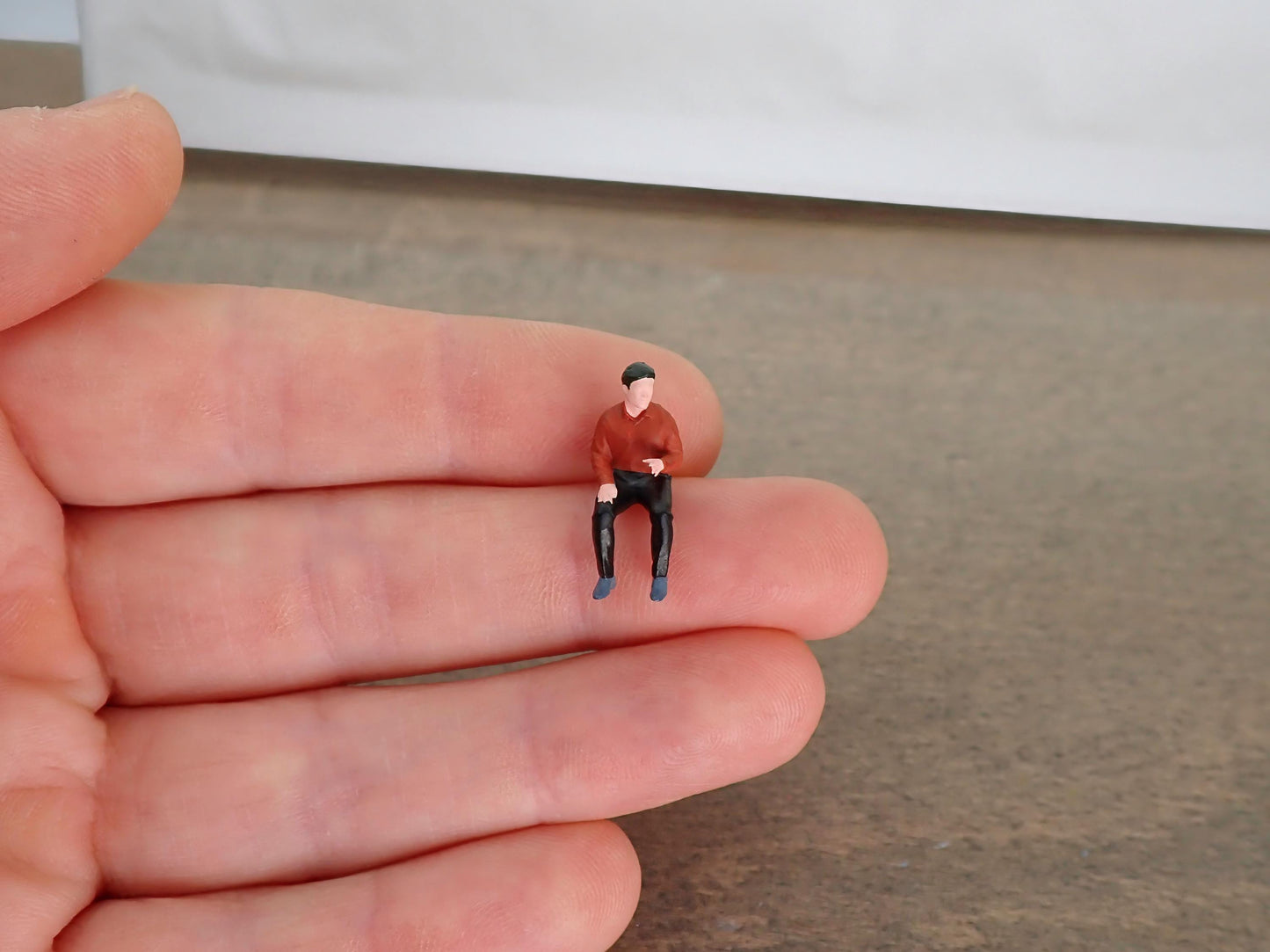 Miniature People Sitting 1:64 Scale Figures Angle View