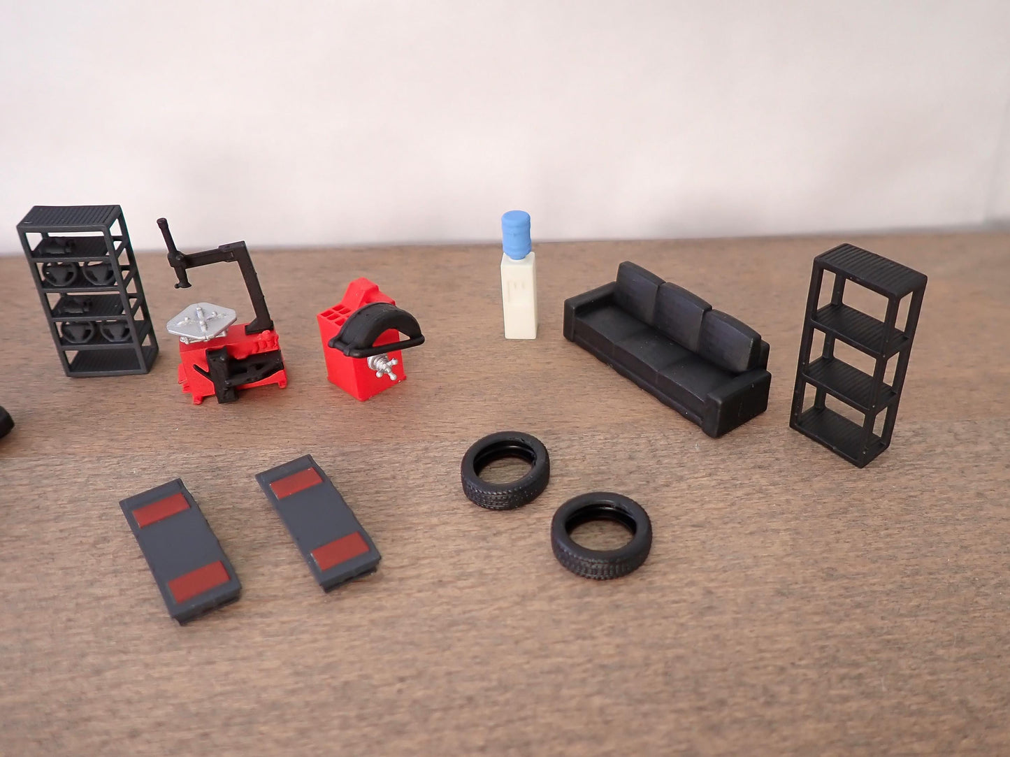 12 Piece Car Garage Mechanic Shop Set - 1:64 Scale - Miniature Auto Repair Accessories for Diorama, Model Railroad