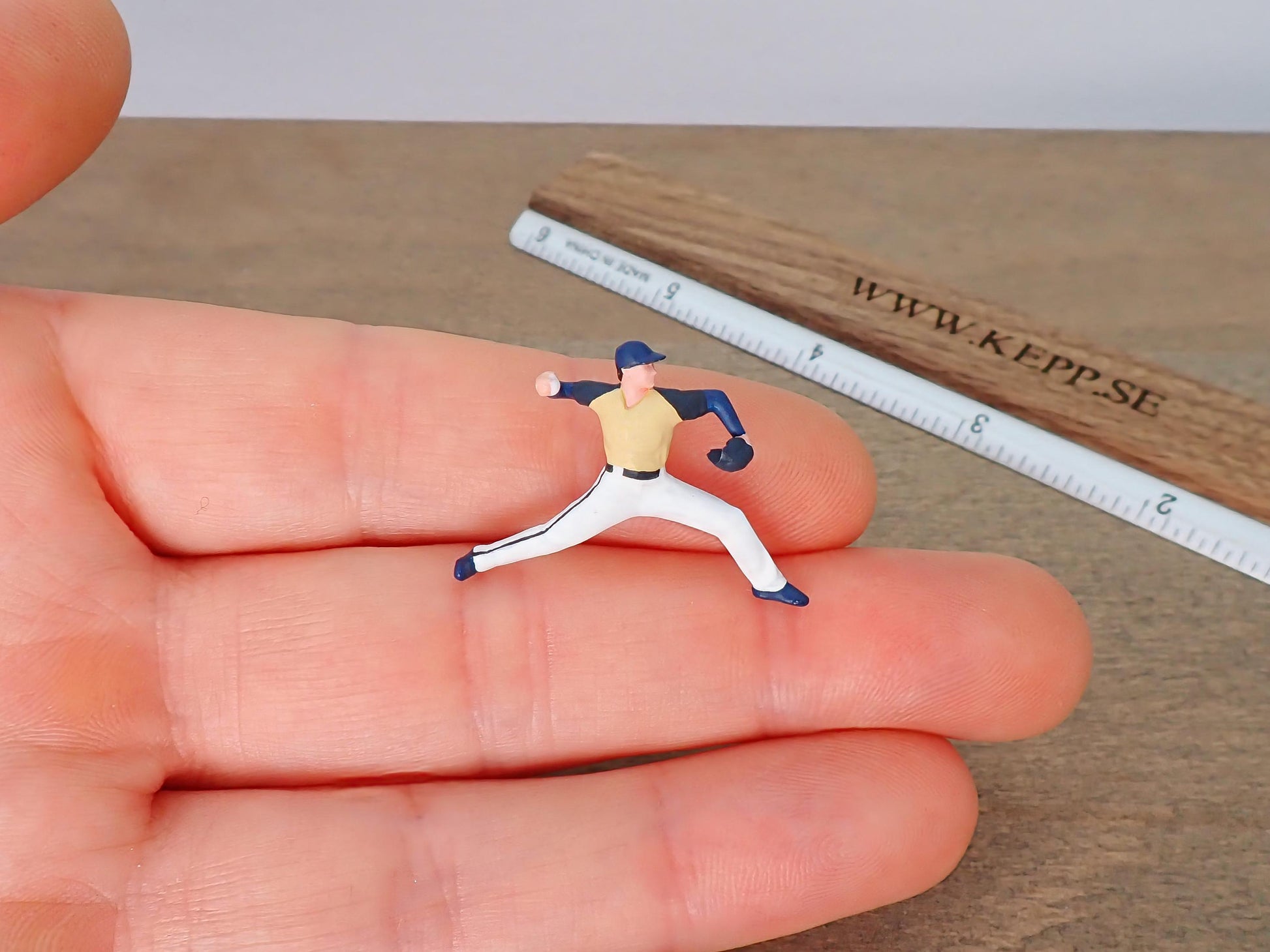 Miniature Baseball Pitcher 1:64 Scale Hand-Painted Figure