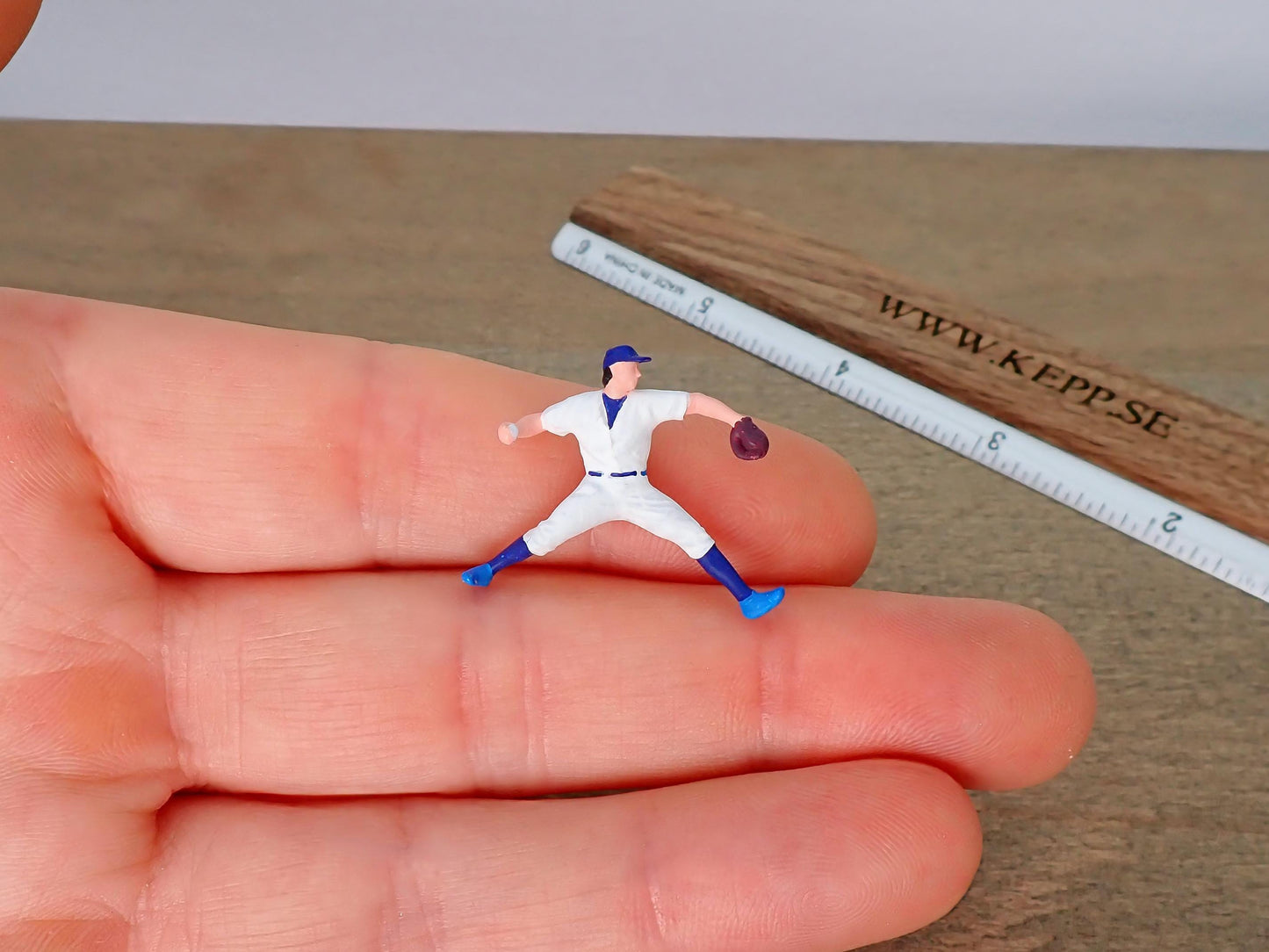 Miniature Baseball Batter 1:64 Scale Hand-Painted Figure
