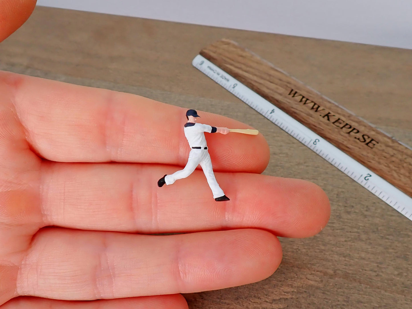 Miniature Baseball Catcher 1:64 Scale Hand-Painted Figure