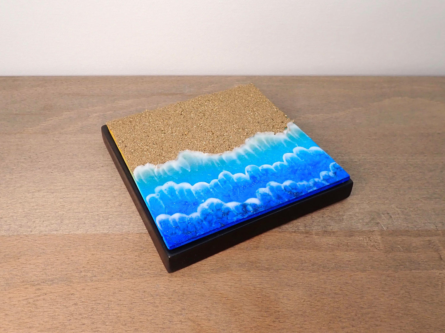 Miniature Beach Diorama Base 1:64 Scale Handmade Display for Die-Cast Cars