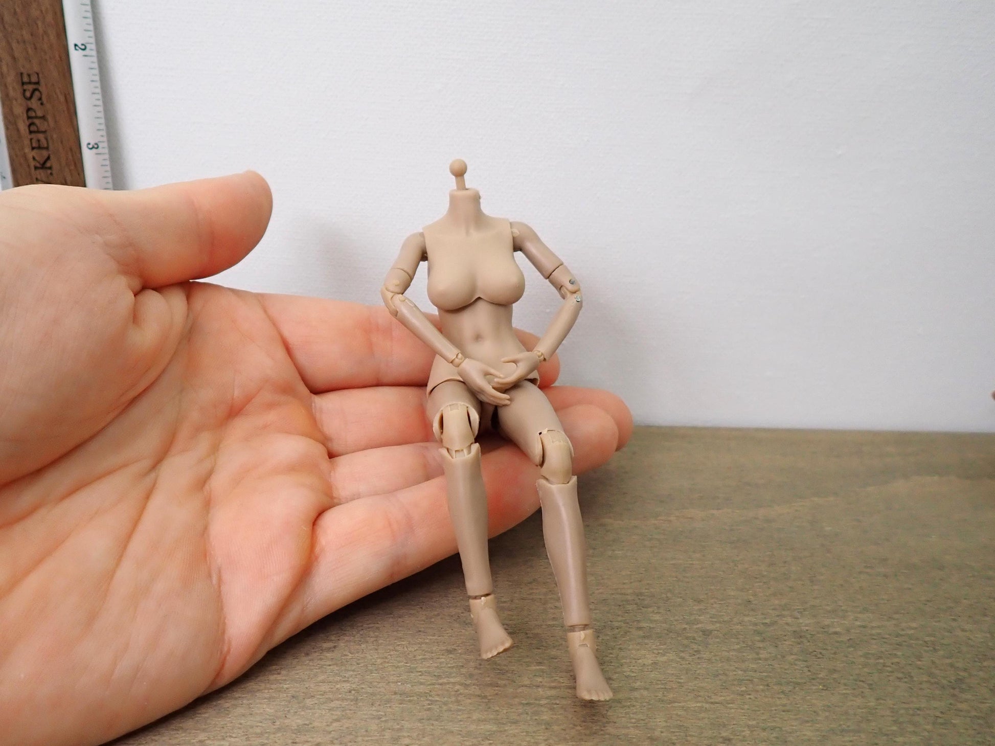 Miniature 1:12 Scale BJD Doll Body and Clothing Side View