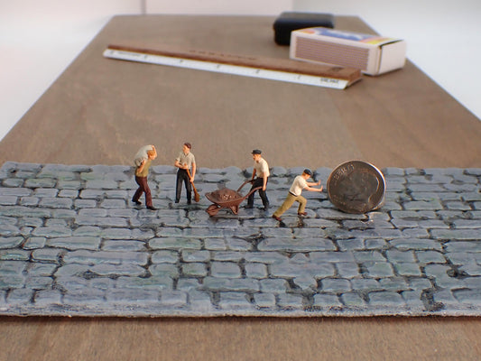 HO Scale Farm Workers Set of 5 Hand-Painted 1:87 Figures with Wheelbarrow Model Railroad Diorama
