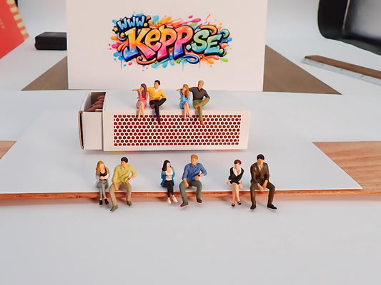 Sat Down Couples Miniature Figures. HO 1:87 Scale. Realistic Tiny People. For Diorama Model Railway
