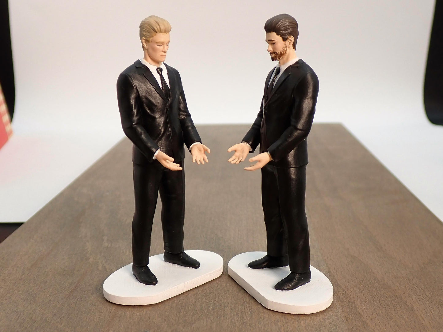 Gay Wedding Cake Topper. Two Grooms or Two Brides. Hand Painted Same Sex Couple Figurines