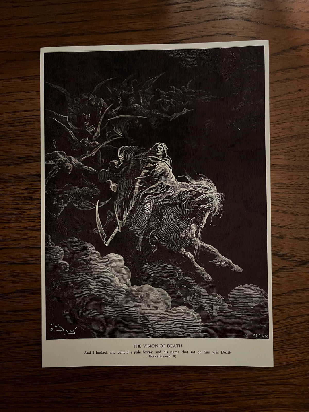 The Vision of Death Gustave Dore Art Print A4. Gothic Wall Art Reproduction. Dark Academia Horse
