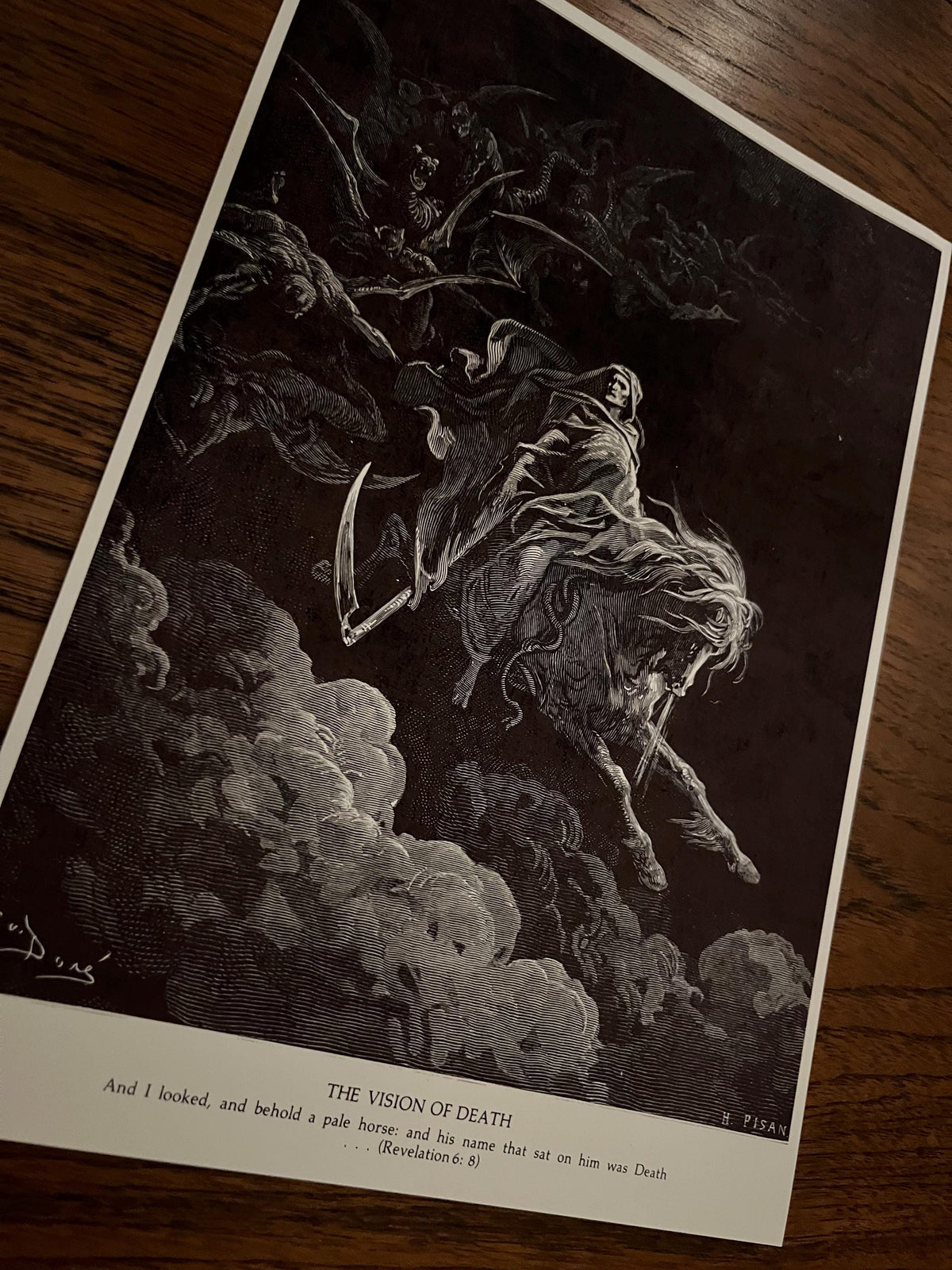 The Vision of Death Gustave Dore Art Print A4. Gothic Wall Art Reproduction. Dark Academia Horse