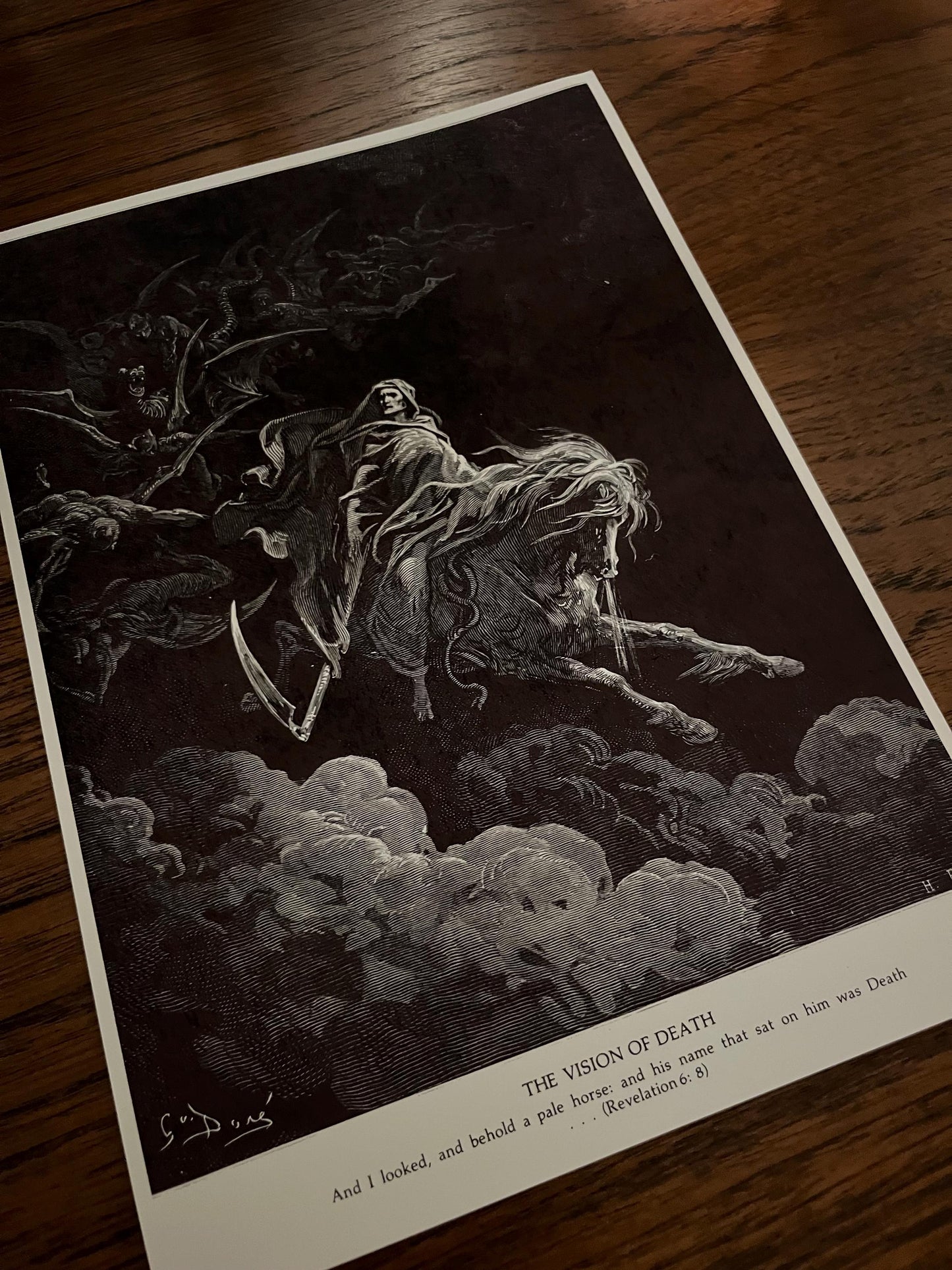 The Vision of Death Gustave Dore Art Print A4. Gothic Wall Art Reproduction. Dark Academia Horse