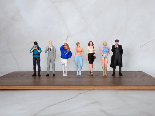 1:18 Scale Hand Painted Figures, 4 Inch Resin People for Diecast Car Diorama, Garage Display Miniatures