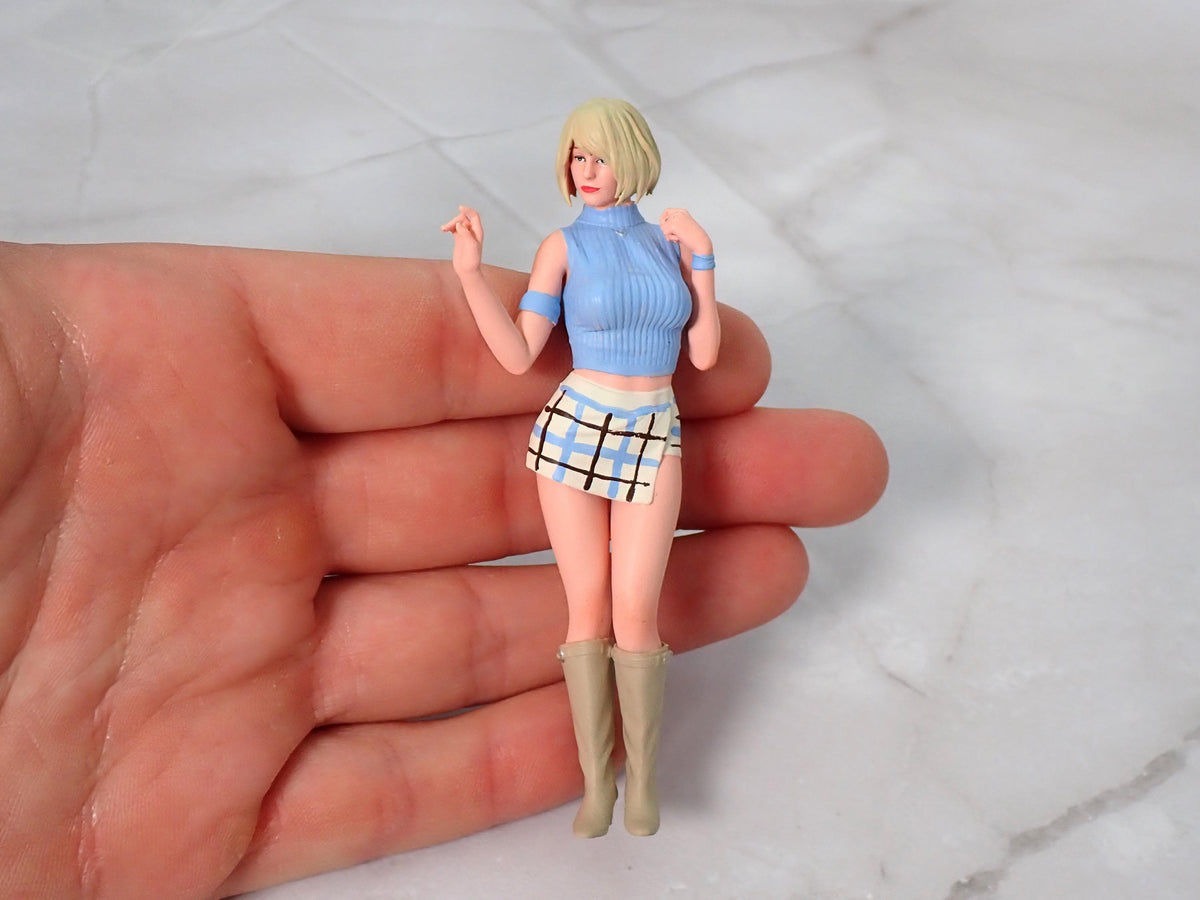 1:18 Scale Hand Painted Figures, 4 Inch Resin People for Diecast Car Diorama, Garage Display Miniatures