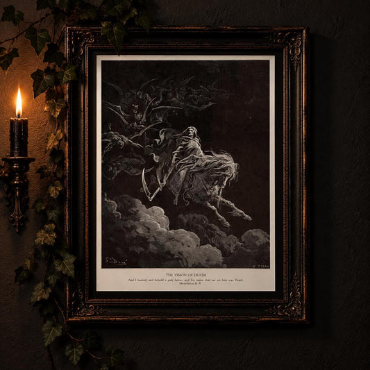 The Vision of Death Gustave Dore Art Print A4. Gothic Wall Art Reproduction. Dark Academia Horse