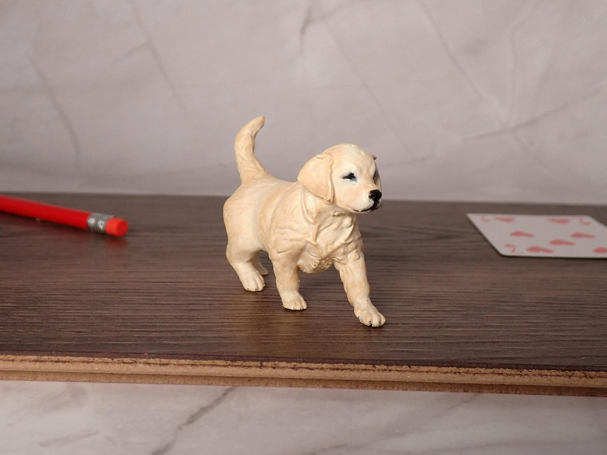 Golden Retriever Puppy, 1:6 Scale. Hand Painted Miniature Dog Figurine