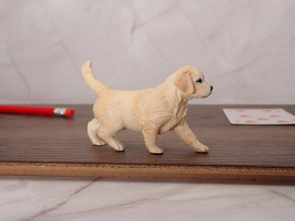 Golden Retriever Puppy, 1:6 Scale. Hand Painted Miniature Dog Figurine